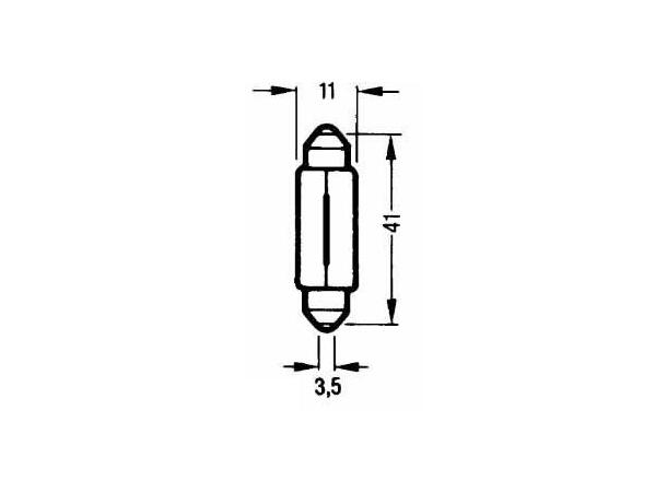 Lyspære - 12V, 10W Sokkel: SV8,5-8 